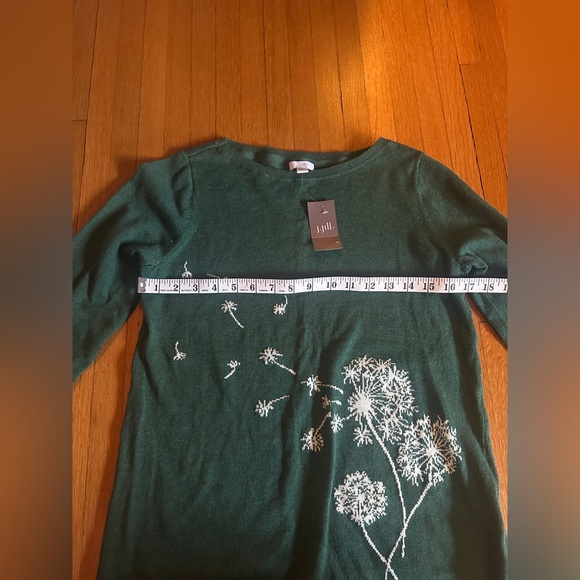 J. Jill Evergreen Dandelion Pullover Cotton Sweater, Size XS, NWT - Picture 3 of 7